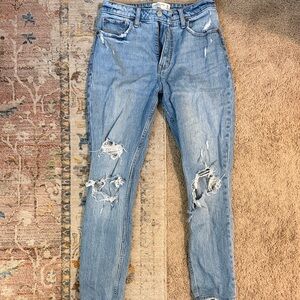 Abercrombie & Fitch Light Blue Distressed Skinny Jeans